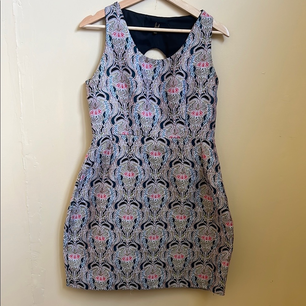 Anthropologie Pink and Blue Sheath Mini Dress